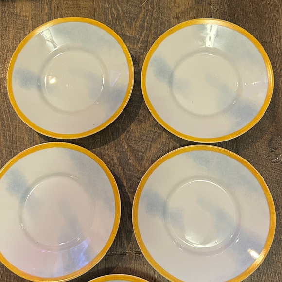 Montgolfiere WILLIAMS-SONOMA Saucers Clouds Yellow Rim - 5 Pack - Picture 5 of 6